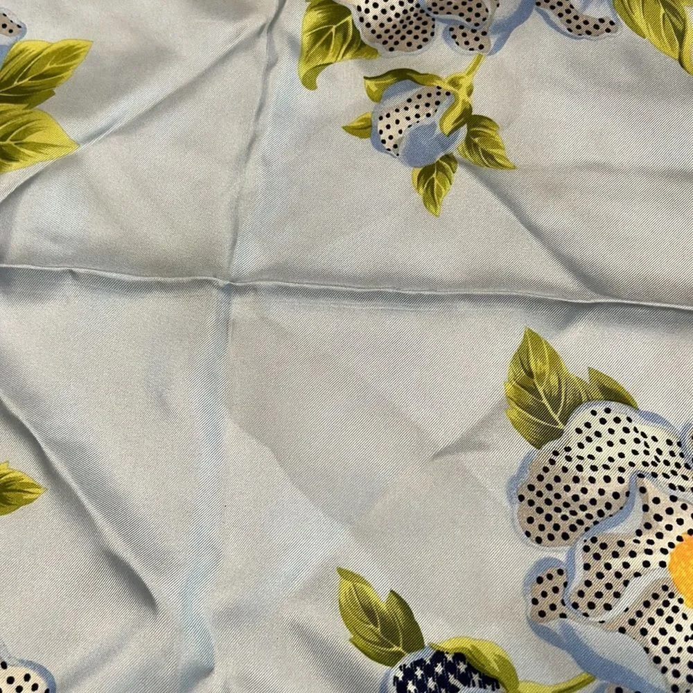 VTG Christian Dior Houndstooth Floral Silk Scarf